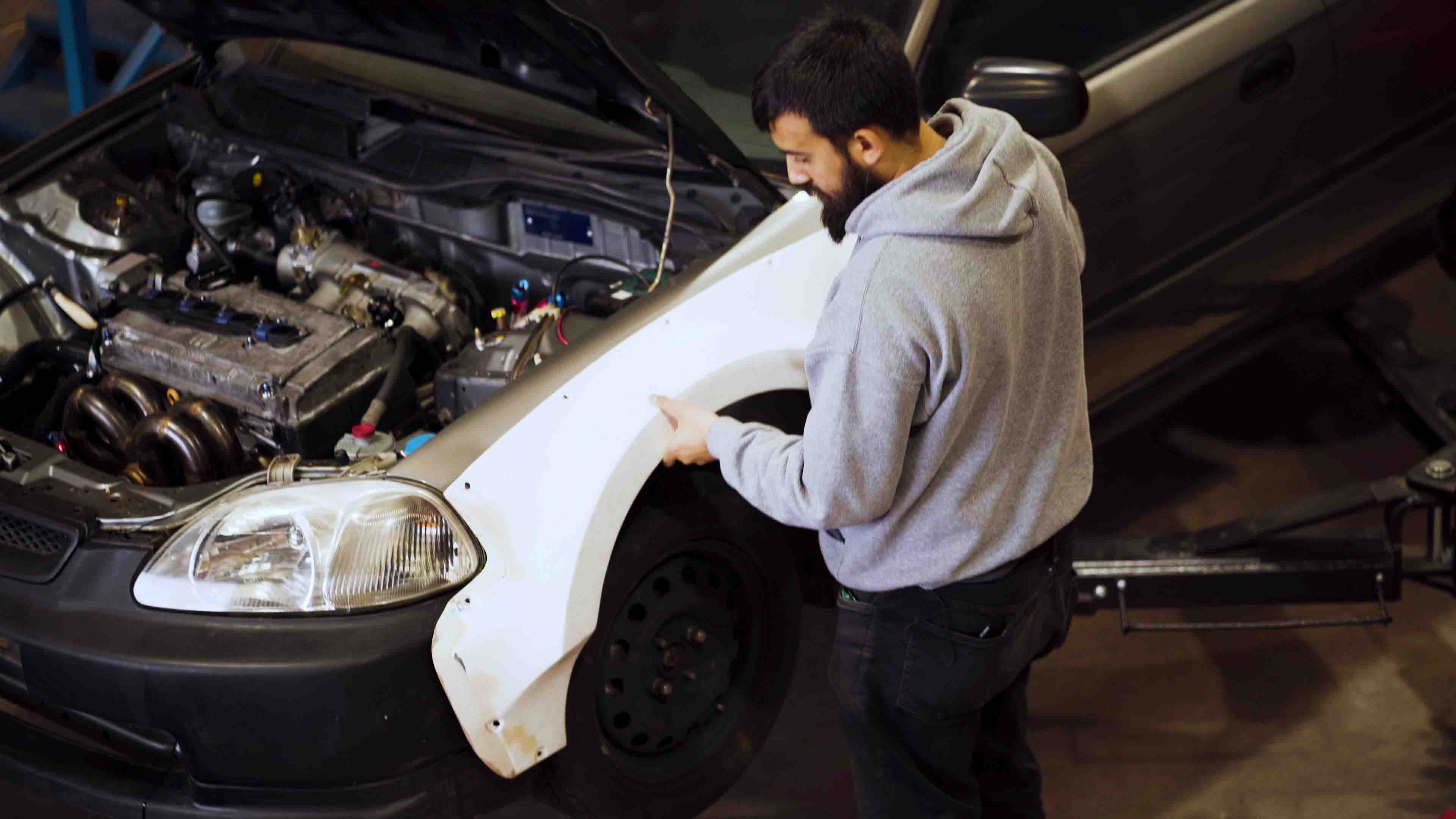 test fitting our widearch kit to the AWD Civic